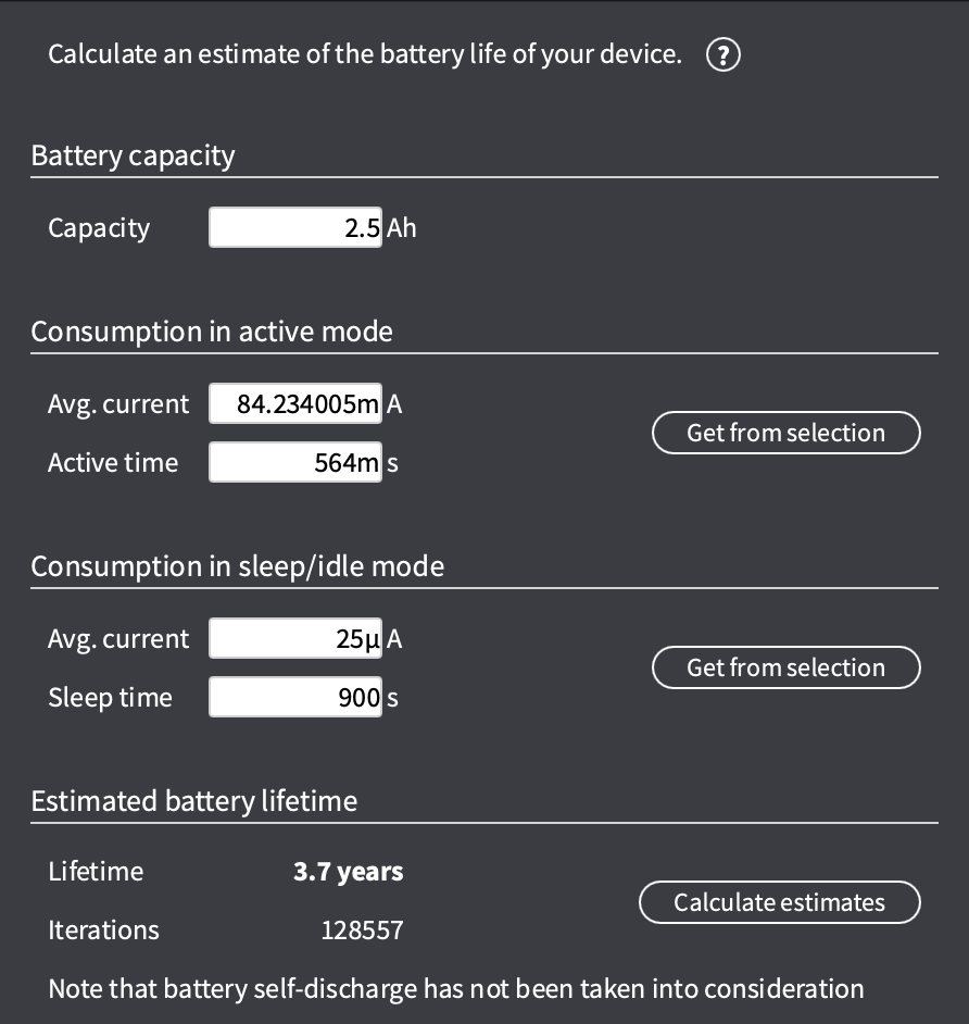 Battery Life Estimation with ESPNow